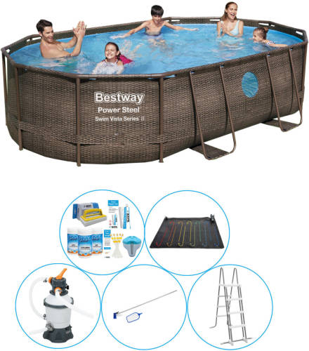 Bestway Power Steel Swim Vista Ovaal 488x305x107 Cm - 6-delig - Zwembad Deal