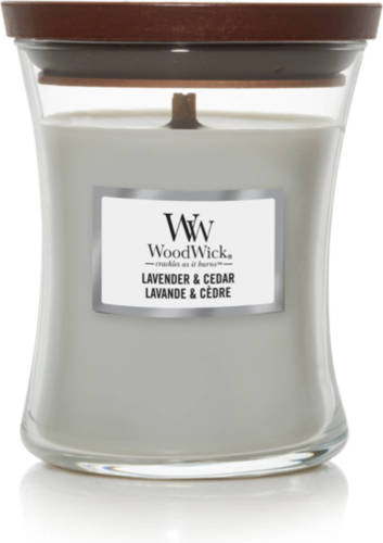 Woodwick Geurkaars Medium Lavender & Cedar - 11 Cm / ø 10 Cm