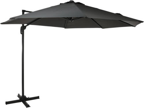 4Goodz Draaibare Zweefparasol Roma 300 Cm Met Kruisvoet - Grijs