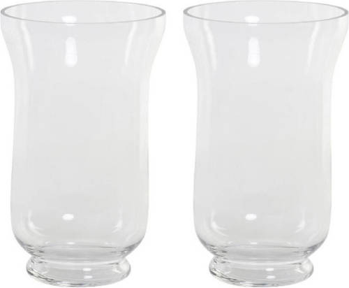 Items 2x Stuks Trompet Vazen Glas Transparant 14,5 X 24 Cm - Vazen