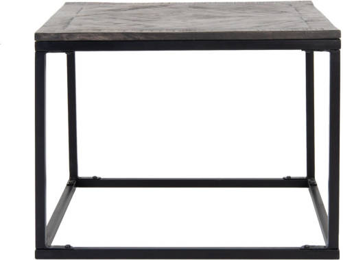 WOMO-Design Bijzettafel Massief Mangohout Met Parketpatroon Grijs