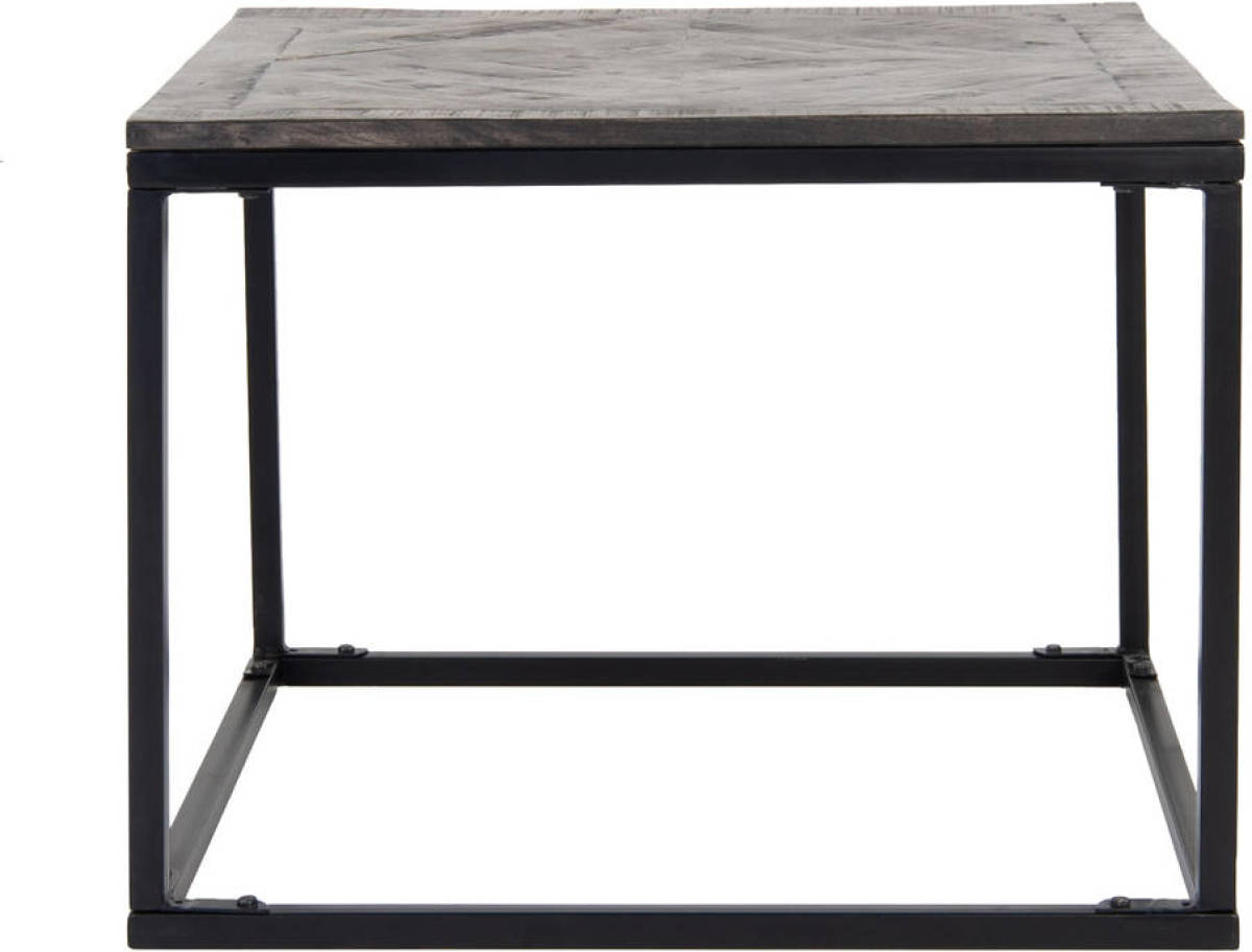 WOMO-Design Bijzettafel Massief Mangohout Met Parketpatroon Grijs