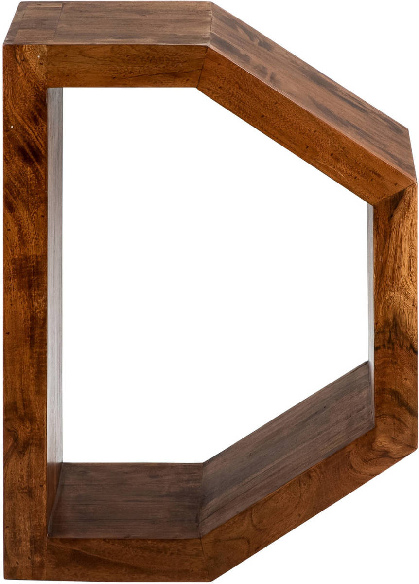 WOMO-Design Bijzettafel D-vorm Bruin, 45x30x60 Cm, Gemaakt Van Massief Acaciahout