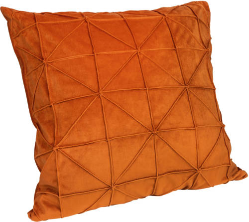 QUVIO Kussenhoes Met Grafisch Patroon - 50 X 50 Cm - Fluweel - Oranje