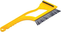 Prosperplast Ijskrabber/raamkrabber Geel Kunststof Met Borstel En Rubberen Trekker 12 X 40 Cm - Ijskrabbers