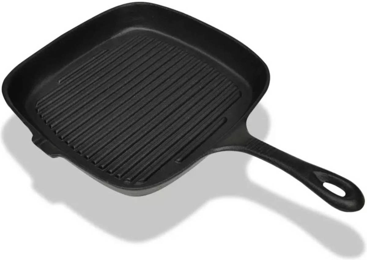VidaXL Grillpan Gietijzer 24x23 Cm