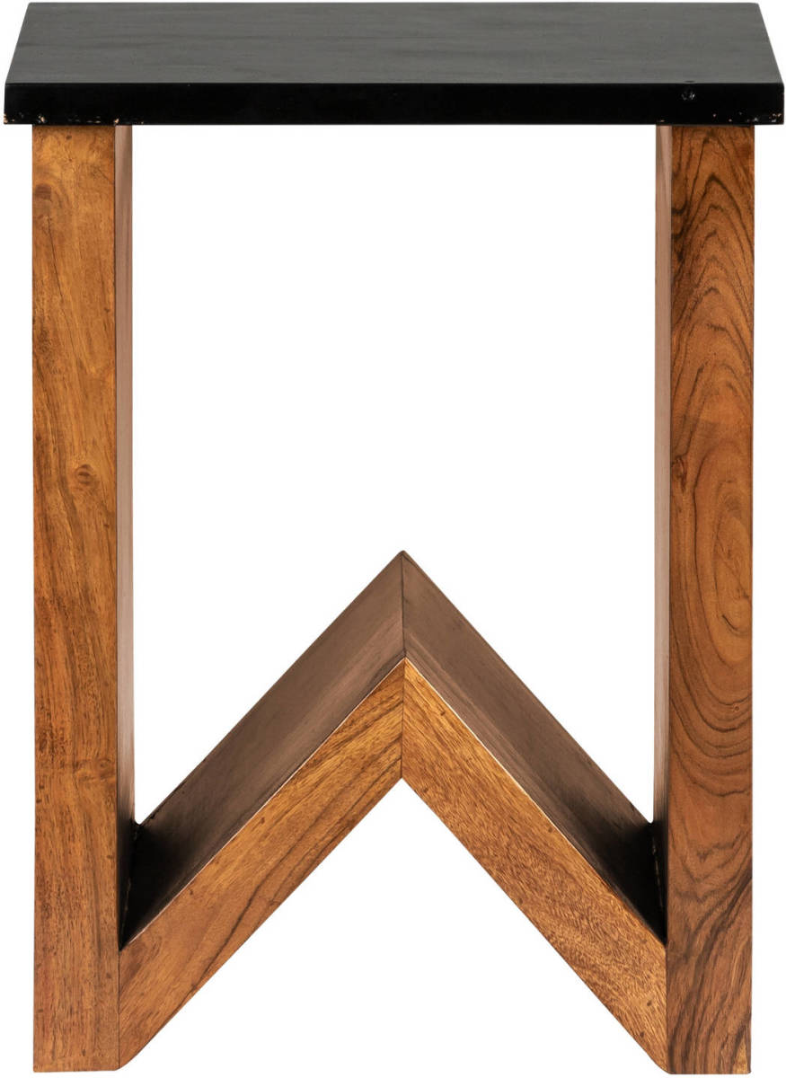 WOMO-Design Bijzettafel W-vorm Bruin, 45x30x60 Cm, Gemaakt Van Massief Acaciahout