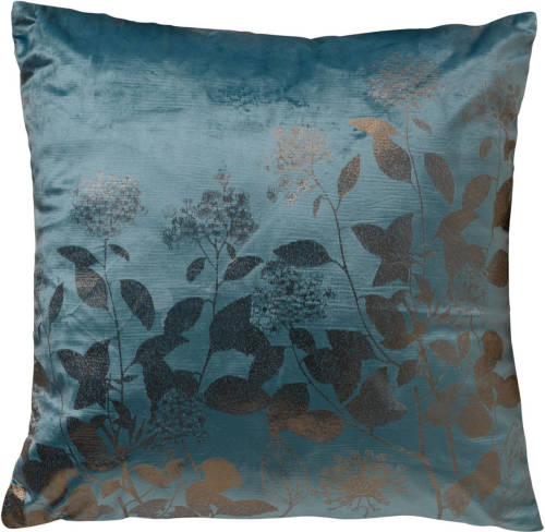 Dutch Decor - Rosalie - Sierkussen Velvet 45x45 Cm - Sagebrush Green - Groen - Bloemen En Blaadjes