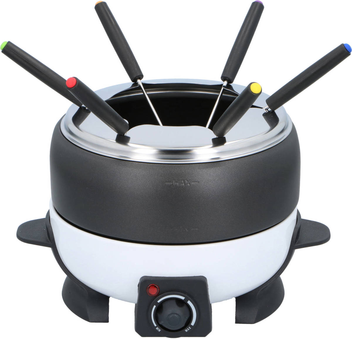 Cuisinier Deluxe Fondueset - 6 Personen - Elektrisch - Rvs - Vleesfondue - Kaasfondue - Chocoladefondue - Zwart Wit