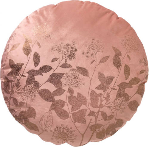 Dutch Decor - Rosie - Sierkussen Rond 45 Cm Muted Clay - Velvet - Roze