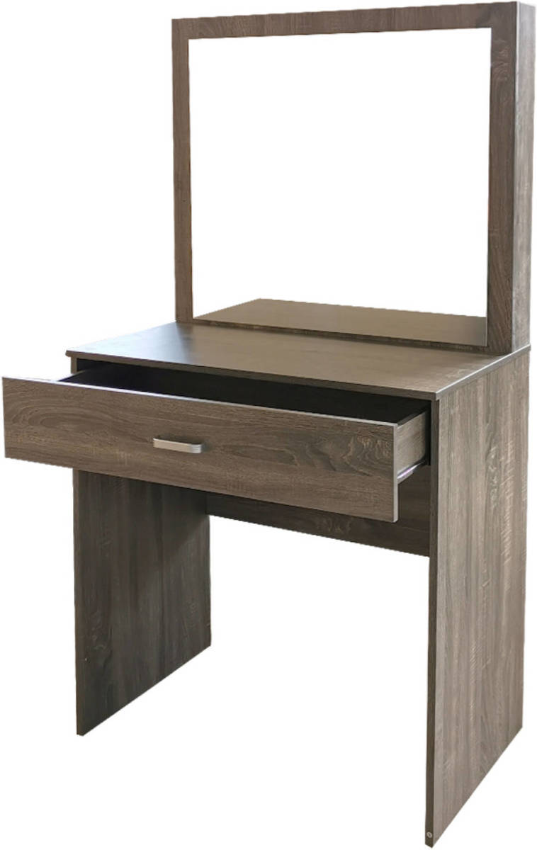 VDD Kaptafel Make Up Visagie Opmaaktafel - Toilettafel - Met Grote Spiegel - Bruin
