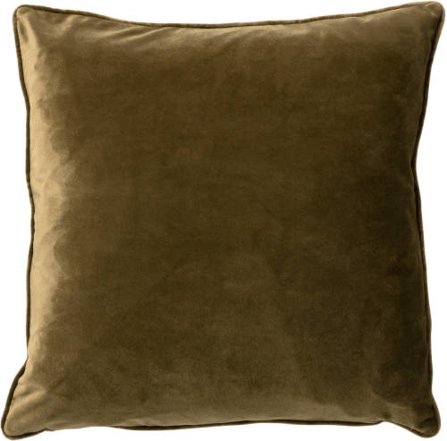 Dutch Decor - Finn - Sierkussen Velvet Military Olive 45x45 Cm - Groen