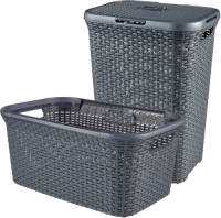 Curver Style Wasmand Met Deksel 60l + Wasmand 45l - Antraciet