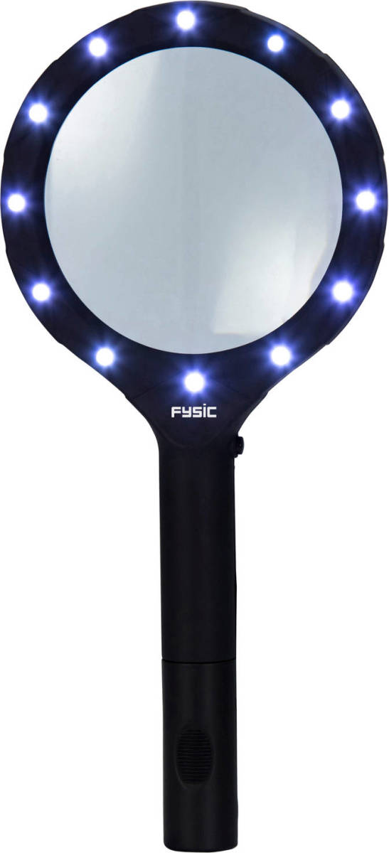 Loep Met Led Verlichting, Vergroting 2,5x, Zwart Fysic Fl-14 Zwart
