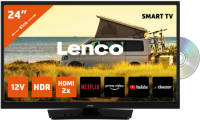 24"" Smart Tv Met Ingebouwde Dvd Speler En 12v Auto Adapter Lenco Dvl-2483bk Zwart