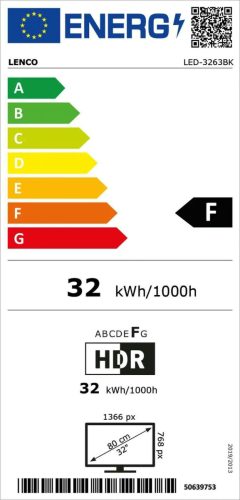 32"" Android Smart Tv Met 12v Auto Adapter Lenco Led-3263bk Zwart