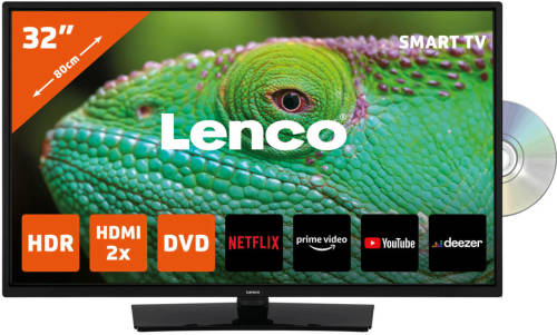 32"" Smart Tv Met Ingebouwde Dvd Speler Lenco Dvl-3273bk Zwart