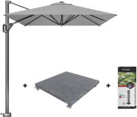 Platinum Voyager Zweefparasol T1 3x2 M. - Light Grey Met Voet En Hoes