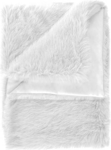 Heckett & Lane Fake Fur Plaid Perle - Misty White 140x200cm