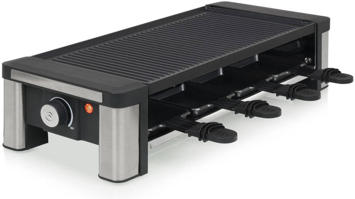 Eden Ed-7018 Raclette - Voor 8 Personen - Grill- En Bakplaat - Gratis Spatels - 1200 Watt