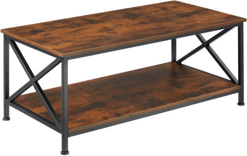 Tectake -Salontafel Pittsburgh Industrieel Donkerbruin - 100 X 55 X 45,5 Cm - 404437