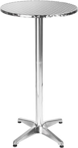 Tectake Bistro - Statafel - Zilver - Ø60 Cm