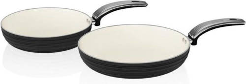 Swan Retro Pannenset Van 2 - Geschikt Voor Alle Soorten Verwarming - Zwart
