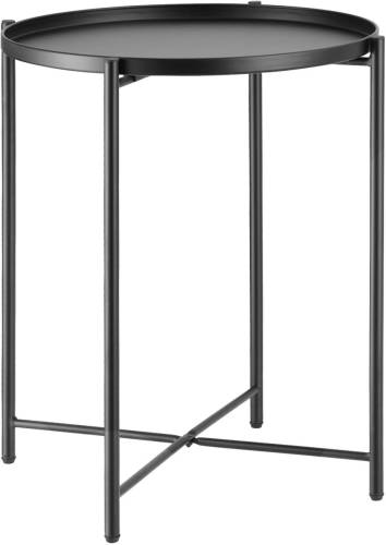 Tectake - Bijzettafel Chester Zwart - 45,5x45,5x53cm, Maximale Draagkracht 30kg - 404185