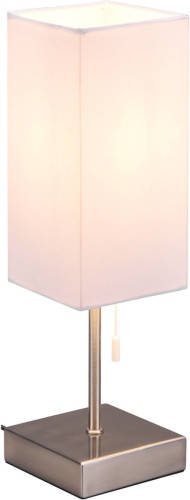BES LED Led Tafellamp - Tafelverlichting - Trion Oscar - E27 Fitting - Rechthoek - Mat Nikkel - Aluminium