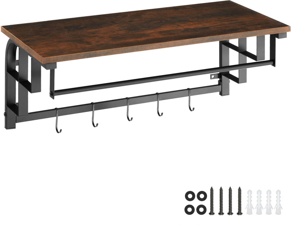 Tectake - Wandkapstok Met Hoedenplank Westwood - Industrial Dark - 404433
