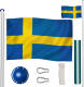 Tectake - Aluminium Vlaggenmast Zweden