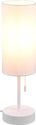 BES LED Led Tafellamp - Tafelverlichting - Trion Jordy - E27 Fitting - Rond - Mat Wit - Aluminium
