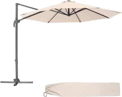 Tectake - Parasol Daria Beige - 403133 - Met Beschermhoes