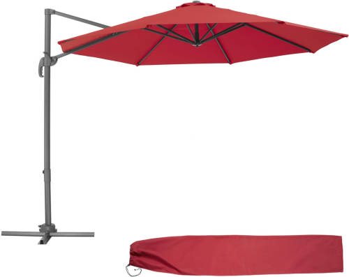 Tectake - Parasol Daria Wijnrood - 403135- Met Beschermhoes