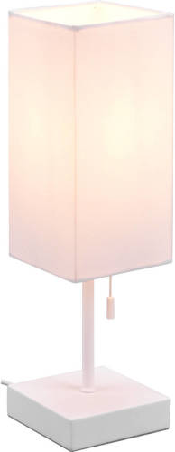 BES LED Led Tafellamp - Tafelverlichting - Trion Oscar - E27 Fitting - Rechthoek - Mat Wit - Aluminium