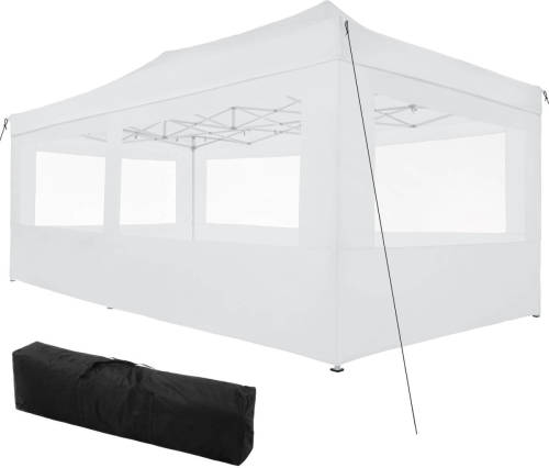 Tectake - Partytent 3x6 M. Opvouwbaar- 4 Wanden- Wit 403163