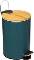 Orange85 Pedaalemmer - Prullenbak - Blauw - 3 Liter - Bamboe En Metaal