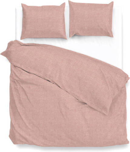 Zo! Home Dekbedovertrek Lino - Shell Rood - 1-persoons 140x200/220 Cm