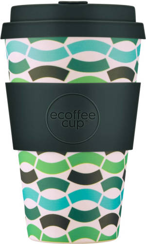 Ecoffee Cup Bloki Balentina Pla - Koffiebeker To Go 400 Ml - Groen Siliconen