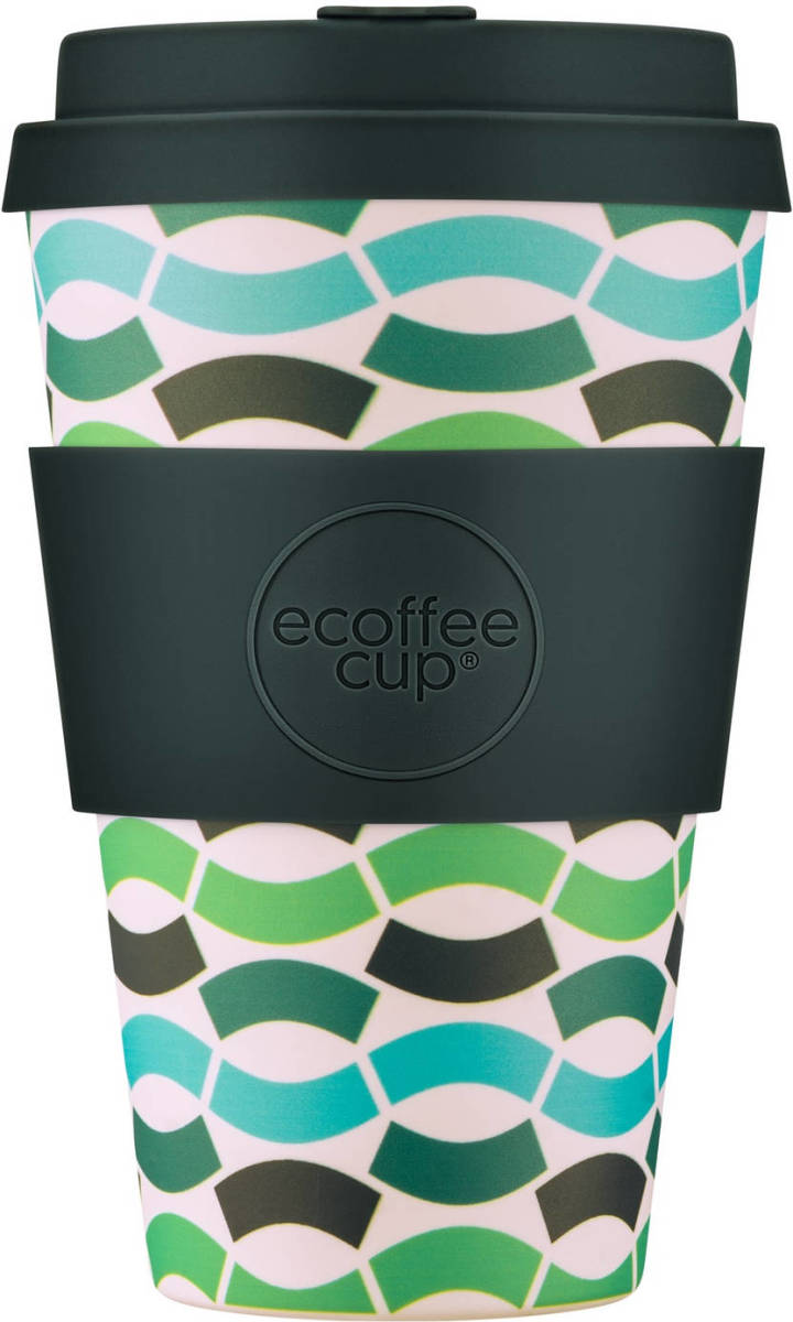 Ecoffee Cup Bloki Balentina Pla - Koffiebeker To Go 400 Ml - Groen Siliconen