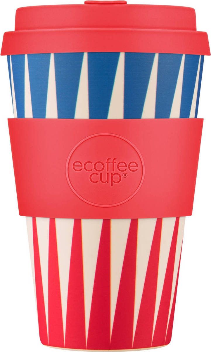 Ecoffee Cup Dale Buggins Pla - Koffiebeker To Go 400 Ml - Rood Siliconen