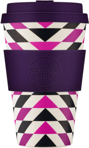 Ecoffee Cup Fancy Wang Pla - Koffiebeker To Go 400 Ml - Purper Siliconen