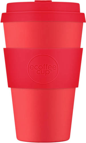 Ecoffee Cup Meridian Gate Pla - Koffiebeker To Go 400 Ml - Rood Siliconen