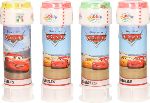 4x Disney Cars Bellenblaas Flesjes Met Bal Spelletje In Dop 60 Ml Voor Kinderen - Bellenblaas