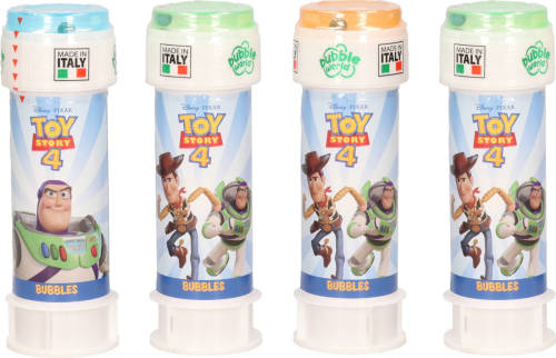 4x Disney Toy Story Bellenblaas Flesjes Met Bal Spelletje In Dop 60 Ml Voor Kinderen - Bellenblaas