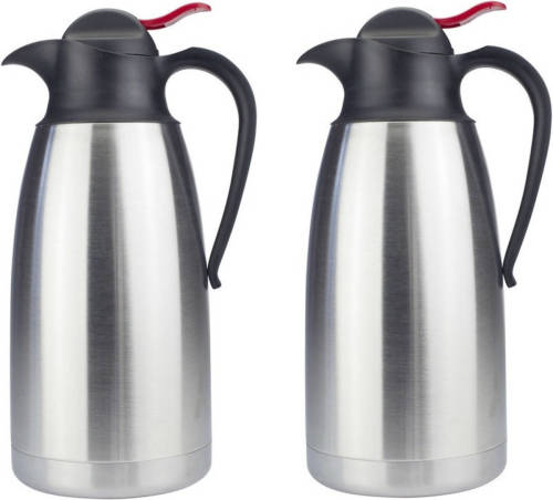 Benson 2x Stuks Rvs Thermoskan / Koffiekan 1.1 Liter - Thermoskannen