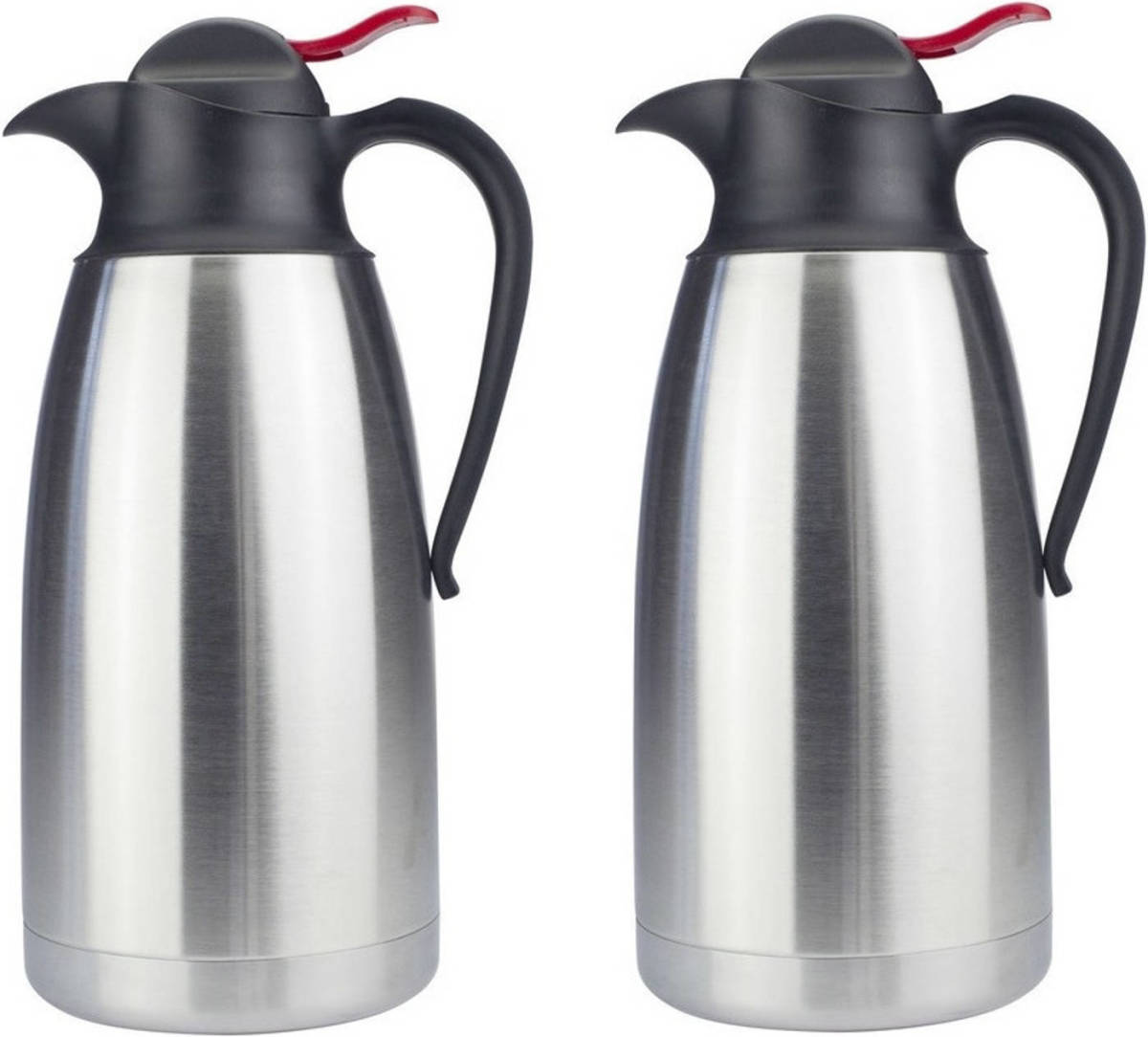 Benson 2x Stuks Rvs Thermoskan / Koffiekan 1.1 Liter - Thermoskannen