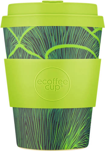 Ecoffee Cup Bloodwood Pla - Koffiebeker To Go 350 Ml - Limoen Groen Siliconen