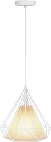 BES LED Led Hanglamp - Hangverlichting - Aigi Elsa - E27 Fitting - 1-lichts - Retro - Klassiek - Mat Wit - Aluminium