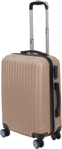 Lizzely Garden & Living Handbagage Koffer 55cm Champagne 4 Wielen Trolley Met Pin Slot